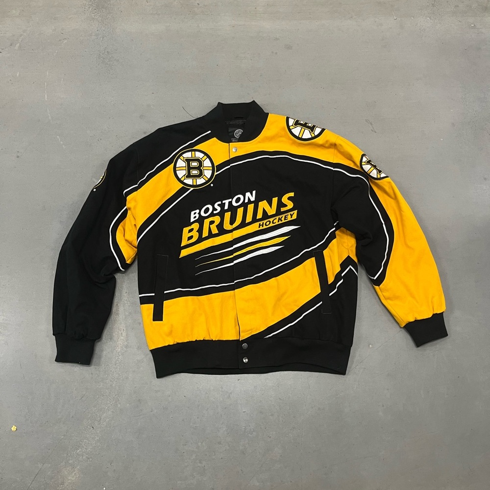 Vintage Y2K Embroidered Boston Bruins NHL Varsity Jacket- Rare*- Size XL Men AOP